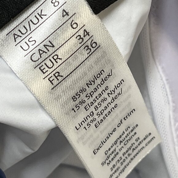 Nip Tuck Swimsuit Womens US 4 Blue White‎ Striped Surplice One Piece Nautical - Picture 7 of 7